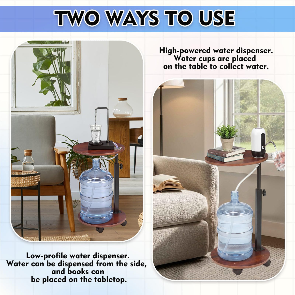 5 Gallon Water Dispenser Pump Caddy Holder with Wheels C1026