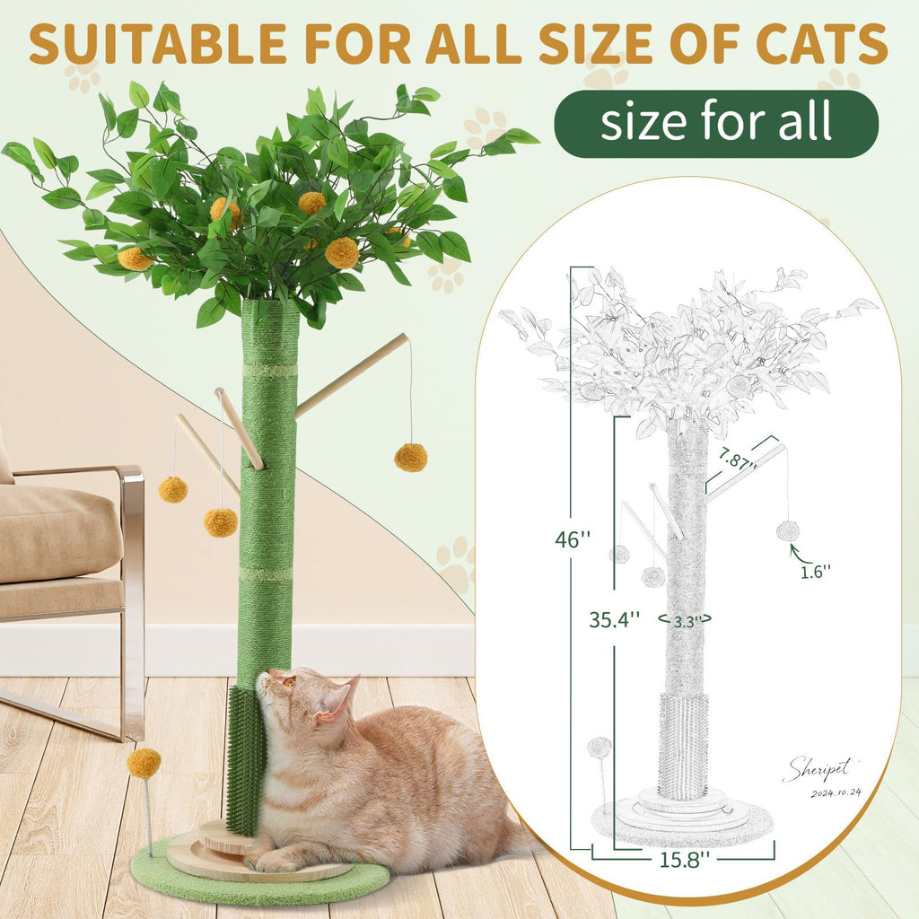 46" Tall Natural Sisal Cat Scratching Post Q985