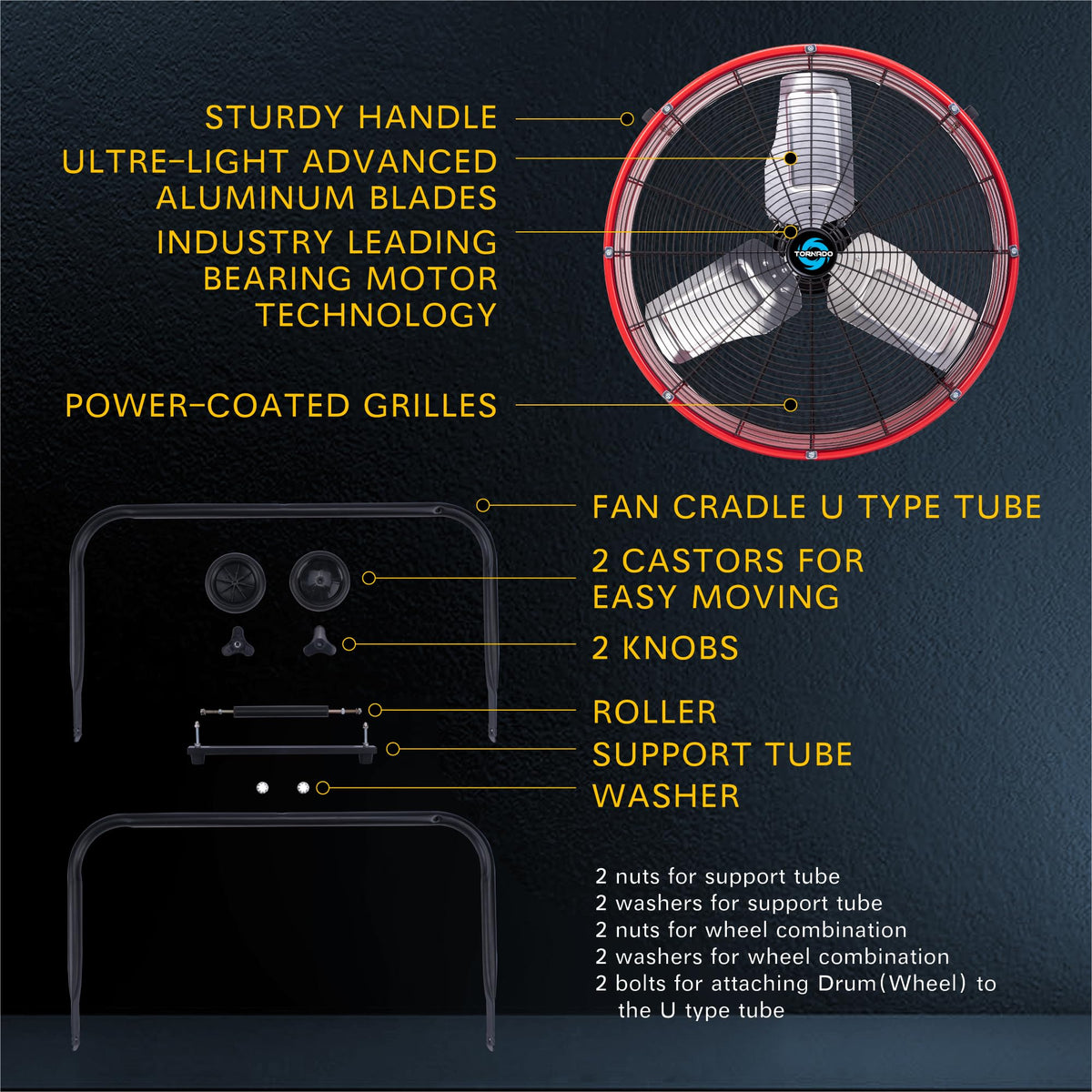 24 Inch High Velocity 3 Speed Metal Drum Fan R236648
