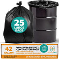 42-Gallon 6 Mil Black Heavy Duty Contractor Bags 25-Count D92168
