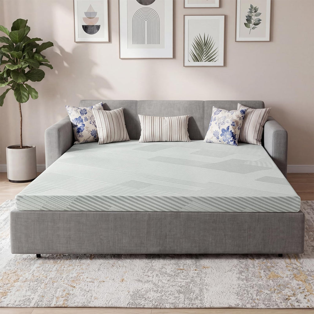4 Inch Memory Foam Sofa Bed Mattress with Removable Washable Cover M494593