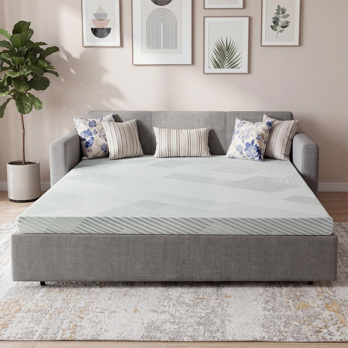 4 Inch Memory Foam Sofa Bed Mattress with Removable Washable Cover M494593