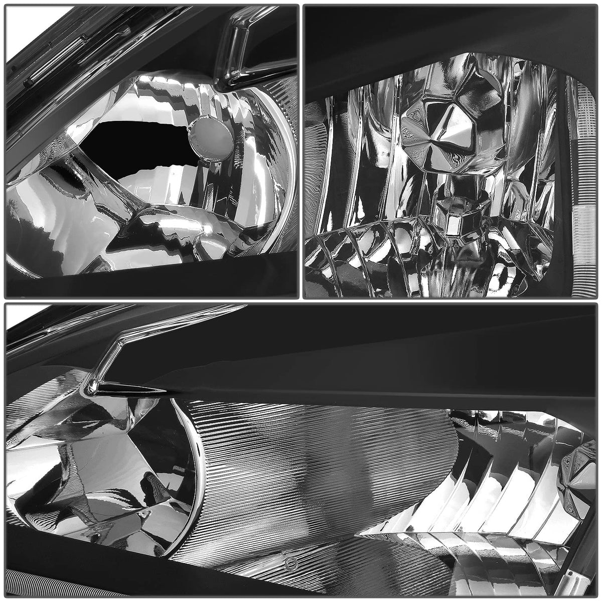 Black Headlight Assembly with LED Day Running Light P6038