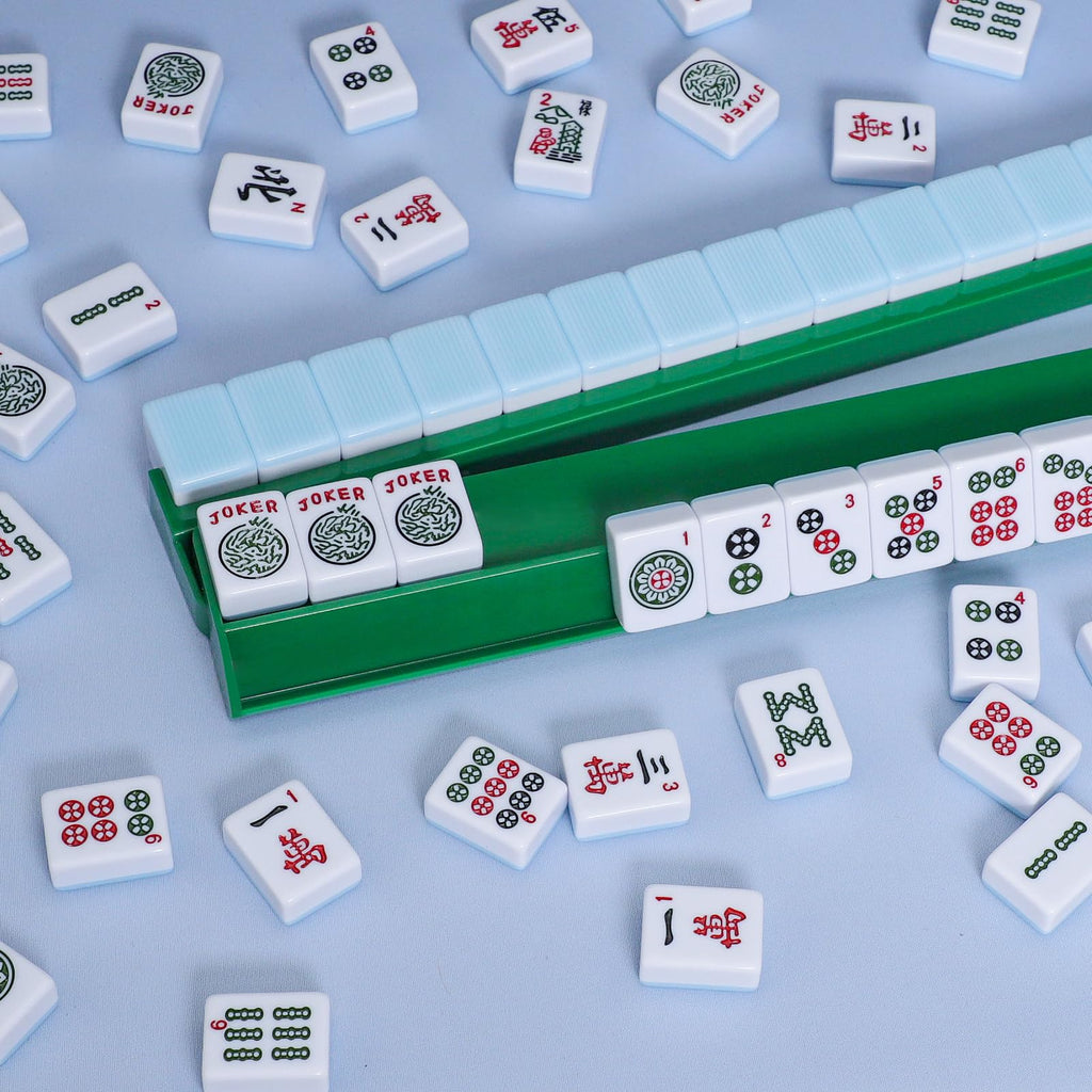 Green Mahjong Racks with Pushers 4 PCS E359