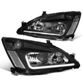 Black Headlight Assembly with LED Day Running Light P6038