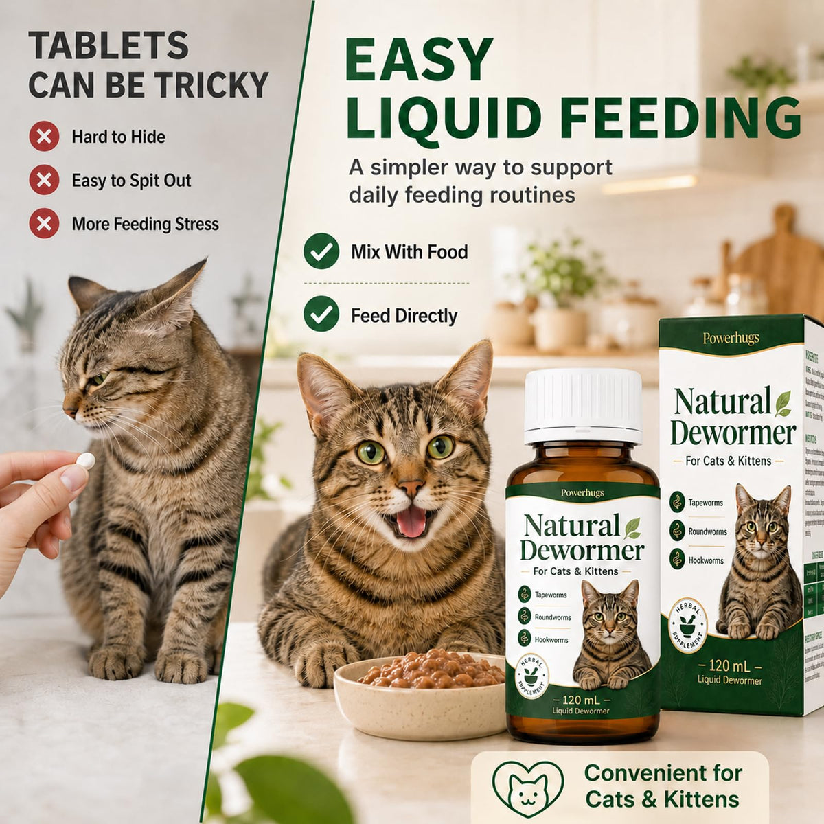 Broad Spectrum Cat Dewormer for Tapeworm, Roundworm & Hookworm X917043