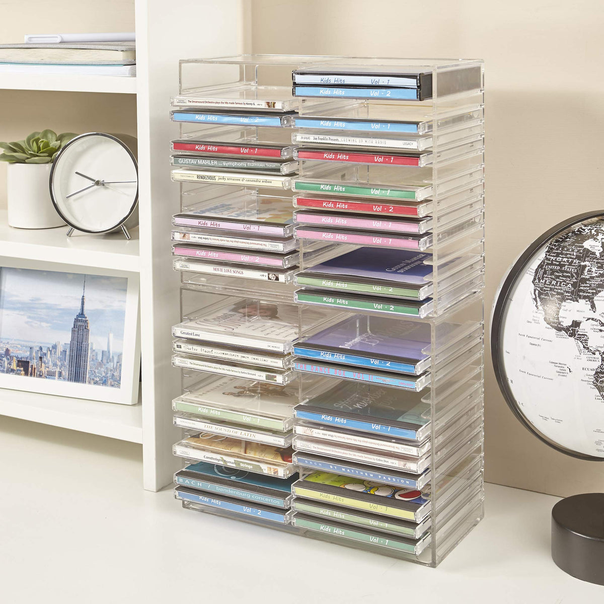 Clear Plastic CD Organizer with Rubber Feet J313580