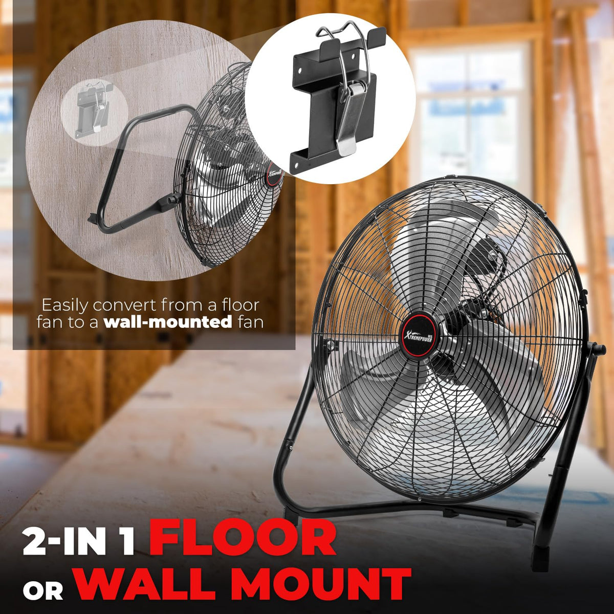 20-Inch Floor & Wall Mount Fan, 3-Speed 5000 CFM O678194