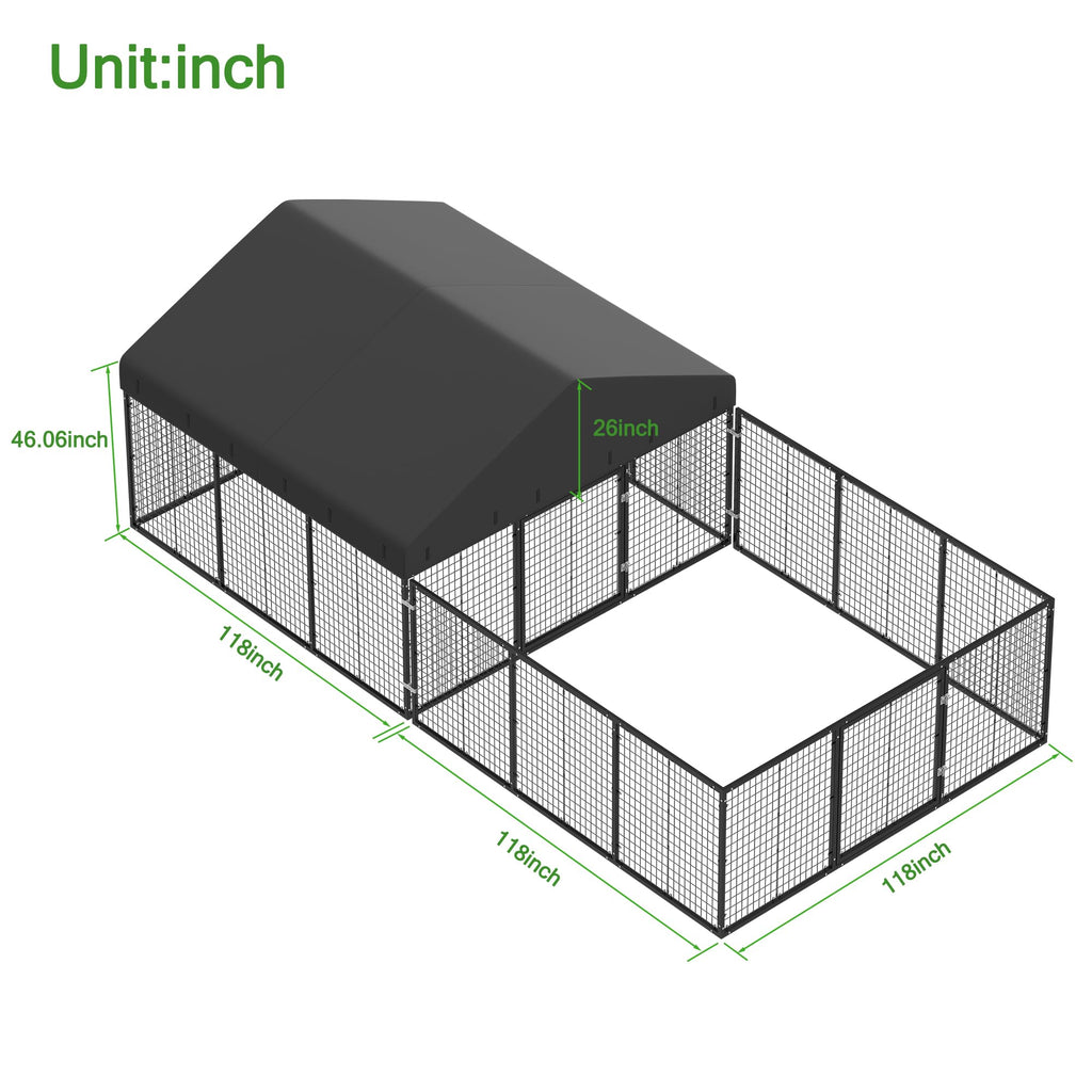 Outdoor Dog Kennel with Dog Fence S663059