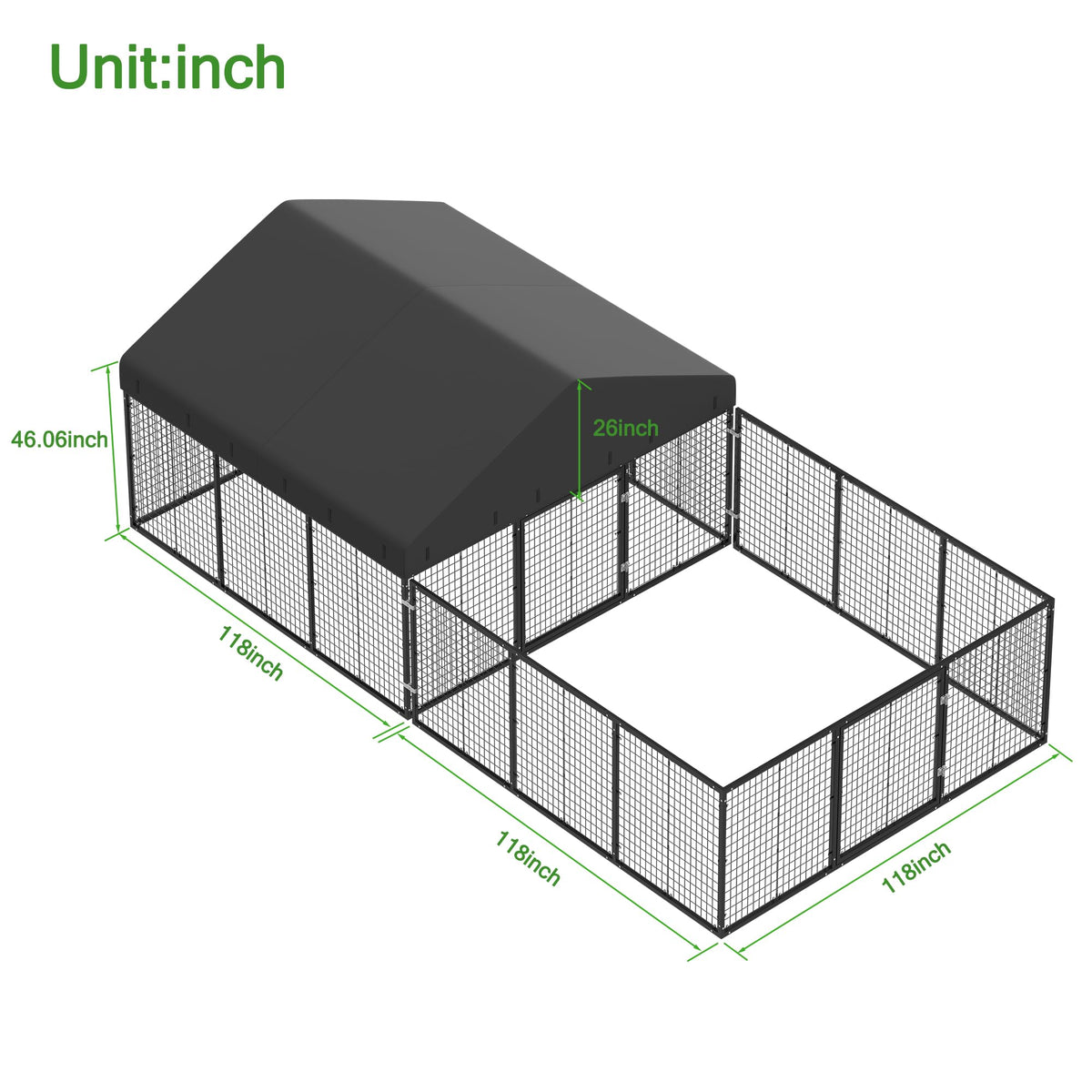 Outdoor Dog Kennel with Dog Fence S663059