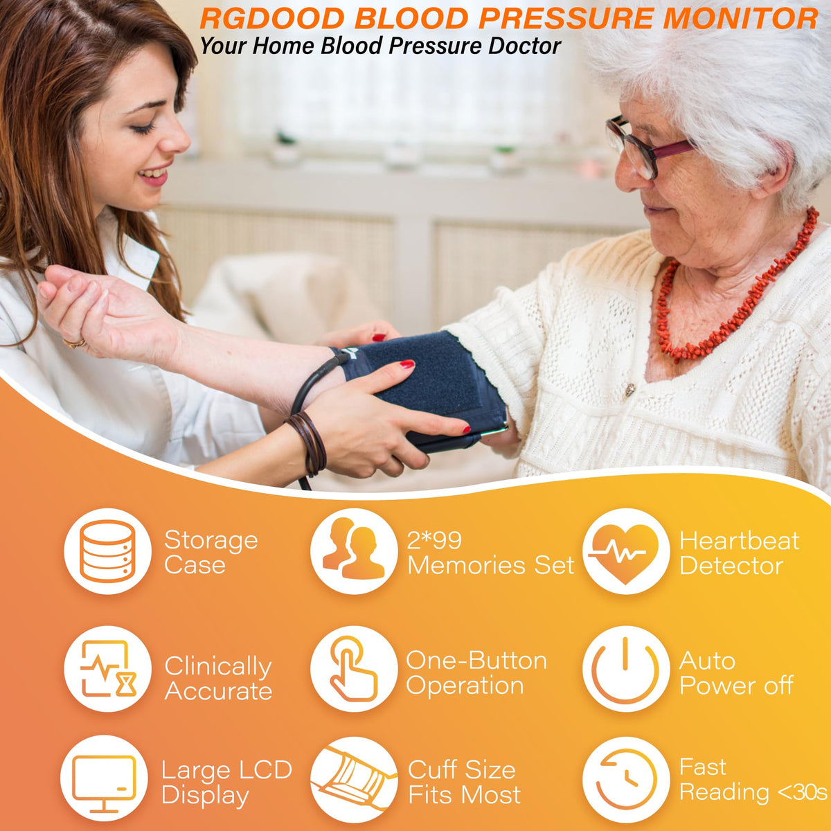 Automatic Upper Arm Blood Pressure Monitor with 8.5"-16.5" Cuff D389218