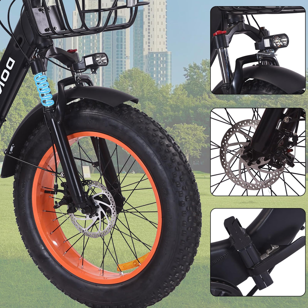 20"x4.0" Fat Tire 750W Folding Electric Tricycle 48V 15Ah Aluminum 7-Speed J7111
