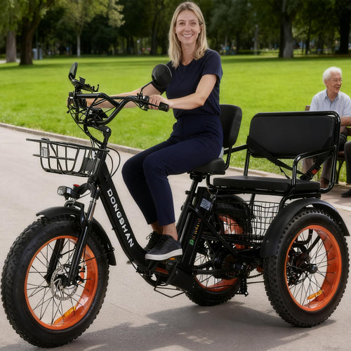 20"x4.0" Fat Tire 750W Folding Electric Tricycle 48V 15Ah Aluminum 7-Speed J7111