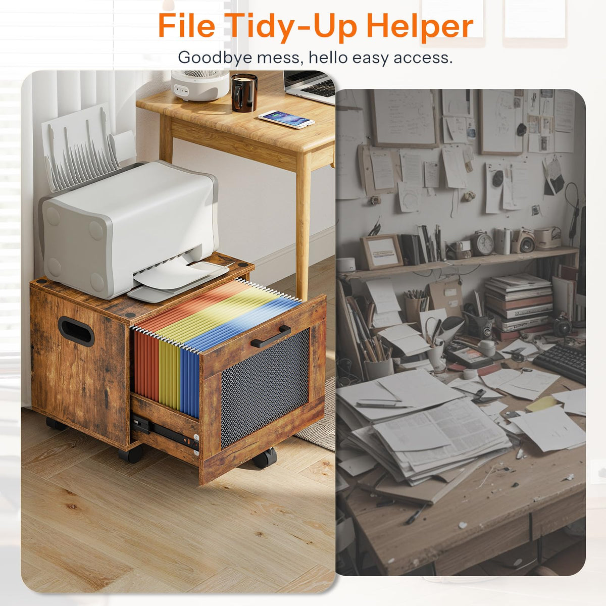 Rolling File Cabinet with Drawer J408643