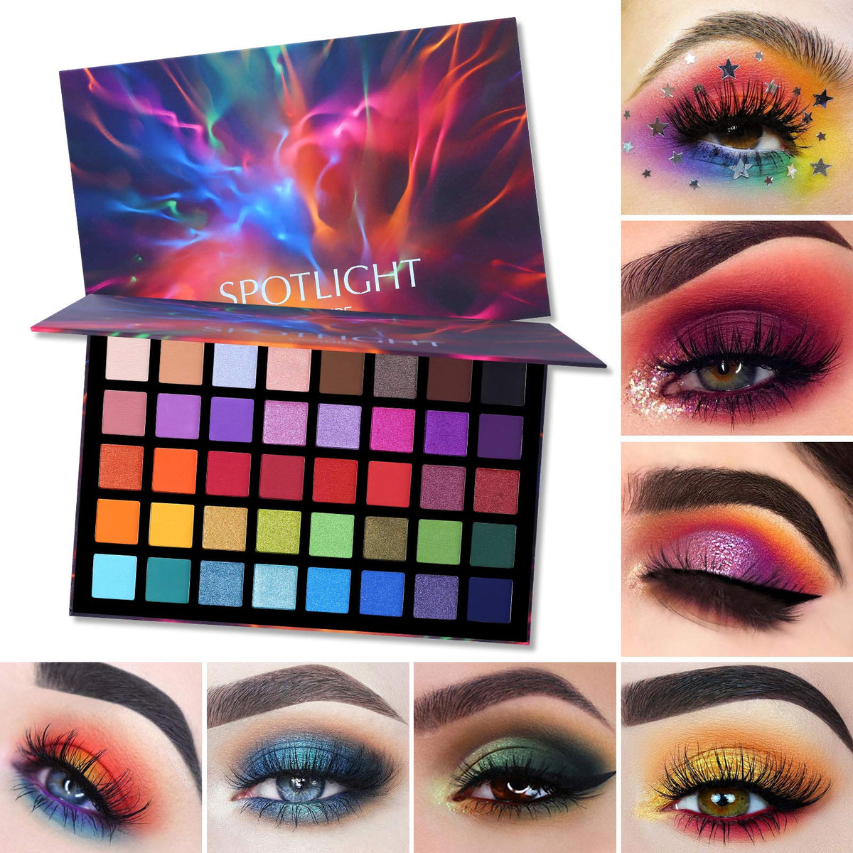 40 Color Matte Shimmer Eyeshadow Palette + 15 Pc Eye Brushes H241883