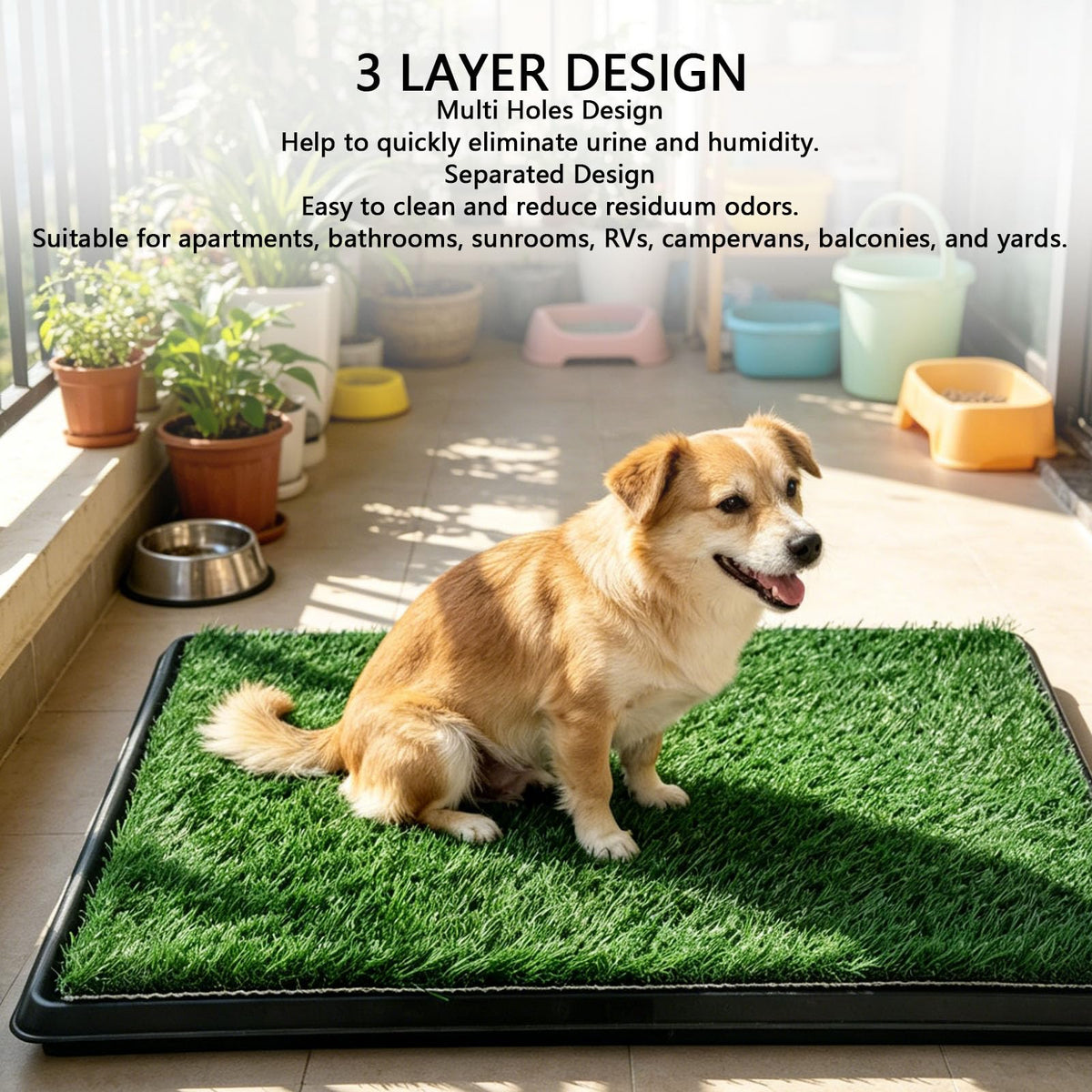 Dog Grass Pad with Tray, 25 x 20 inch M11699