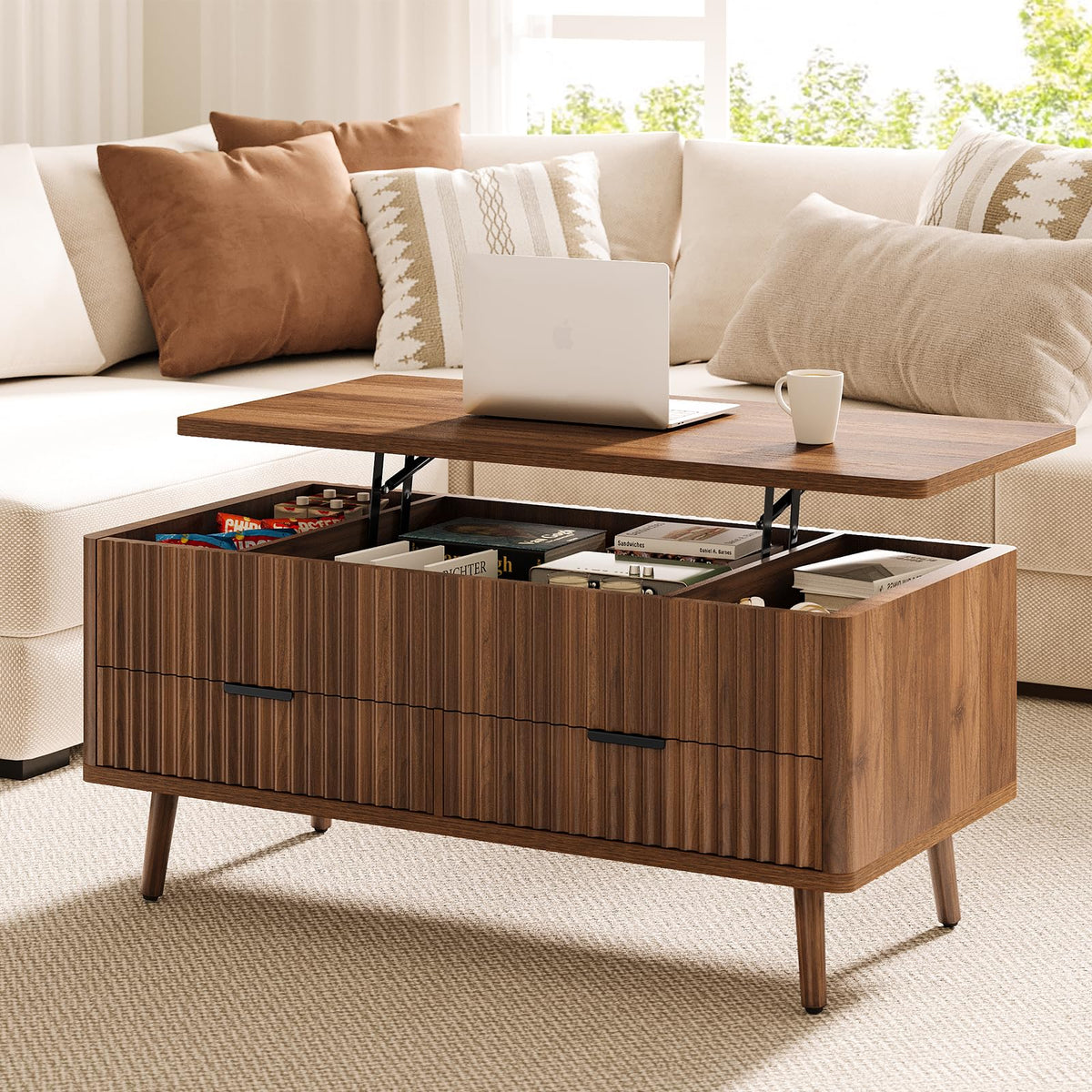 Lift Top Coffee Table with Storage N659