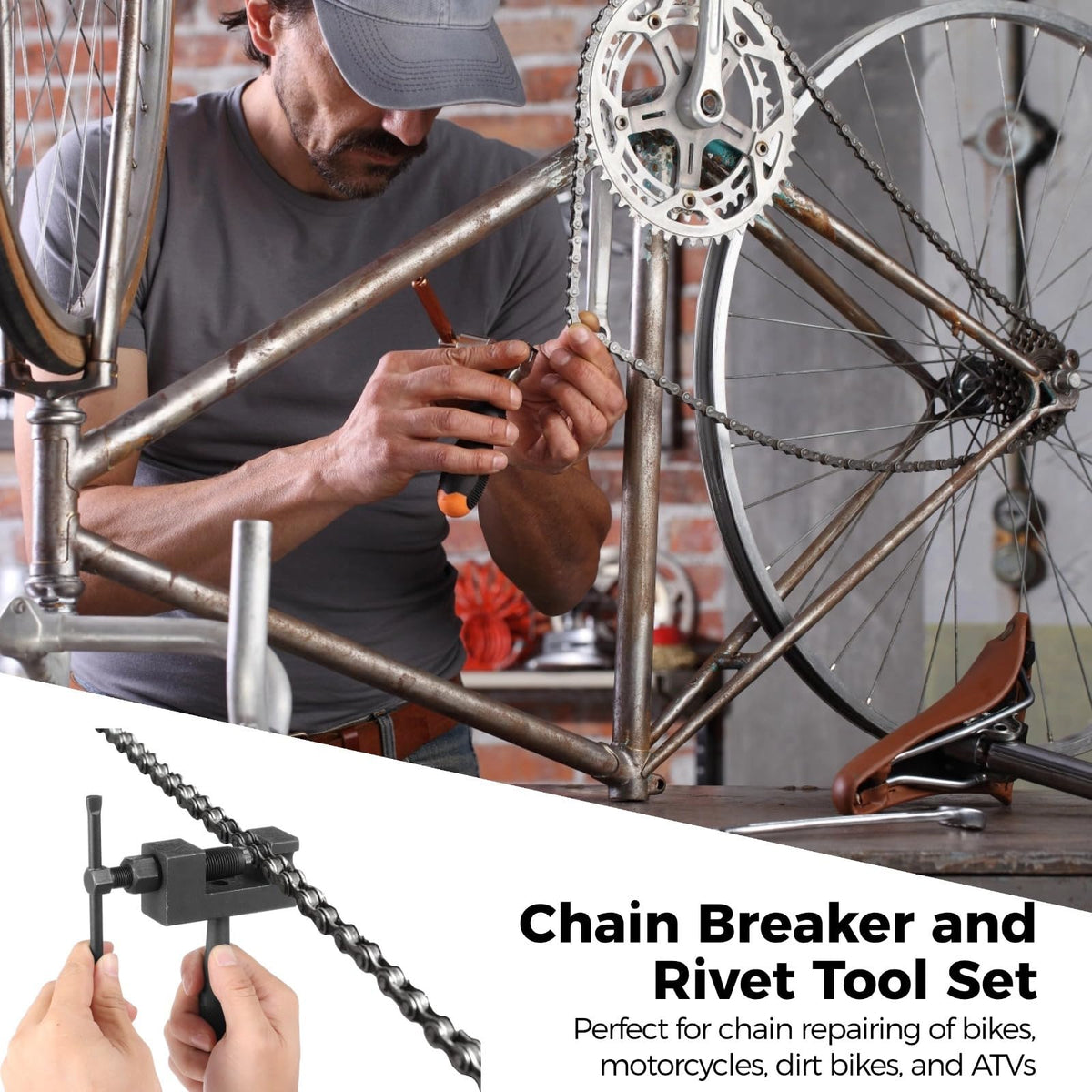 15 Pcs Motorcycle Chain Breaker Tool Set L55289