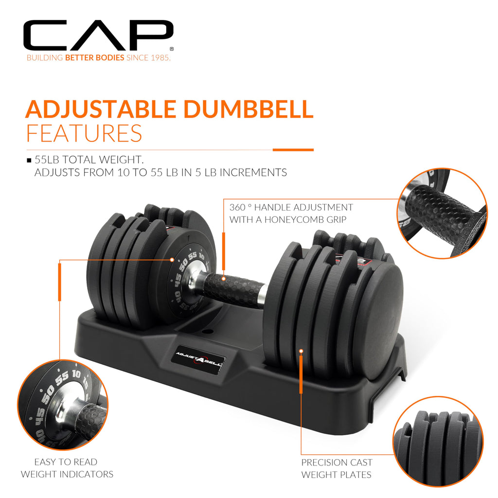 Adjustable Dumbbell Set 12.5 LB 25 LB 55 LB O570