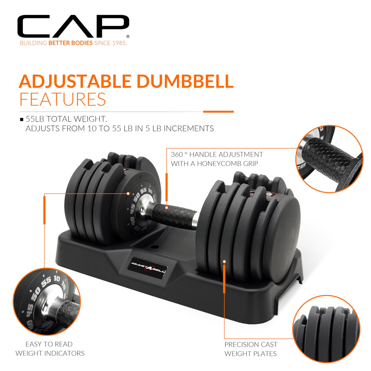 Adjustable Dumbbell Set 12.5 LB 25 LB 55 LB O570