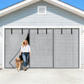16x8FT Sliver Grey Magnetic Garage Door Screen with Fiberglass Mesh D62233