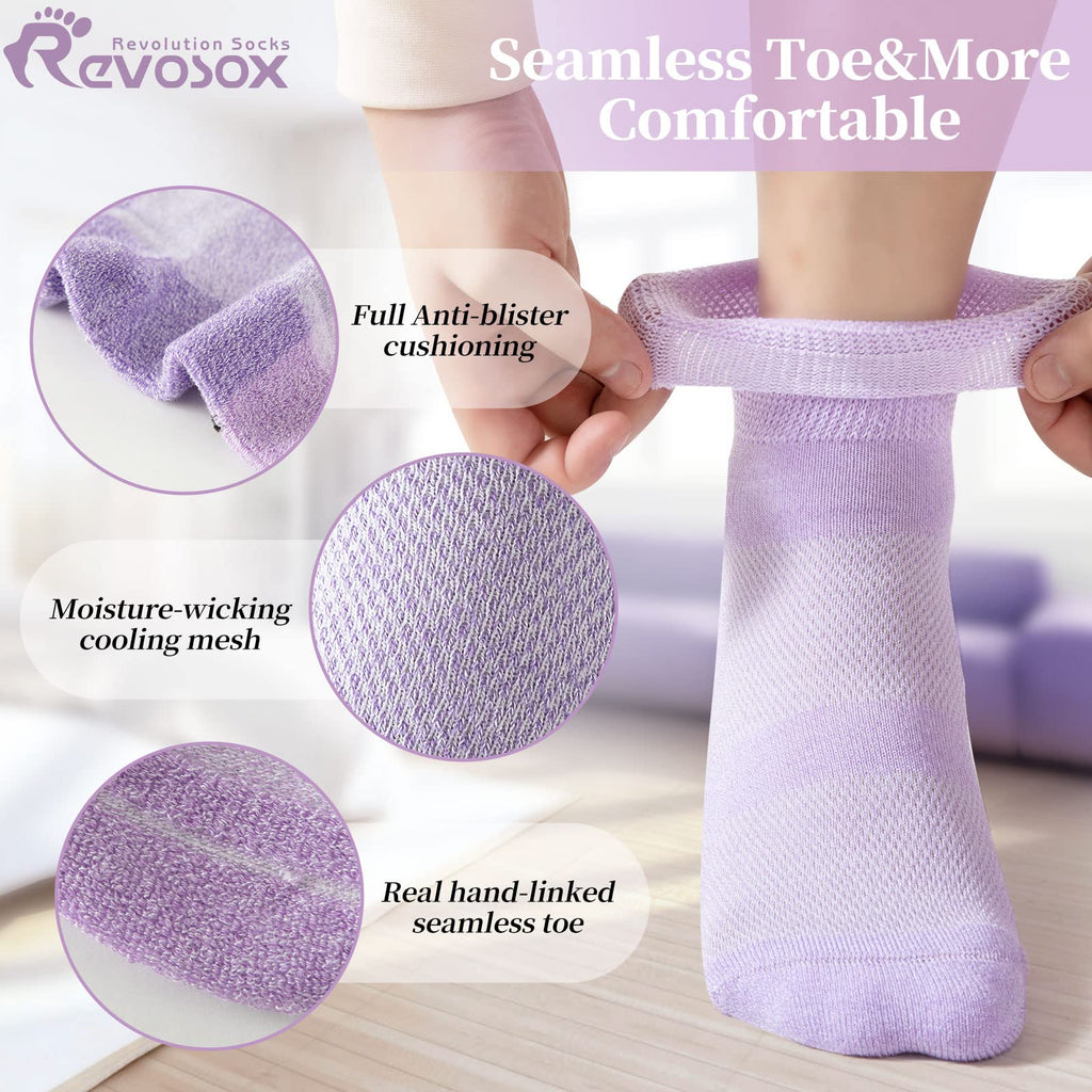 5 Pairs Non Binding Wide Stretchy Ankle Socks Z5778
