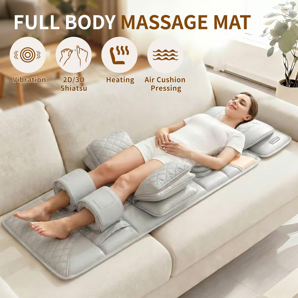Heated Full Body Massage Mat with Movable Shiatsu Neck Massager H867428