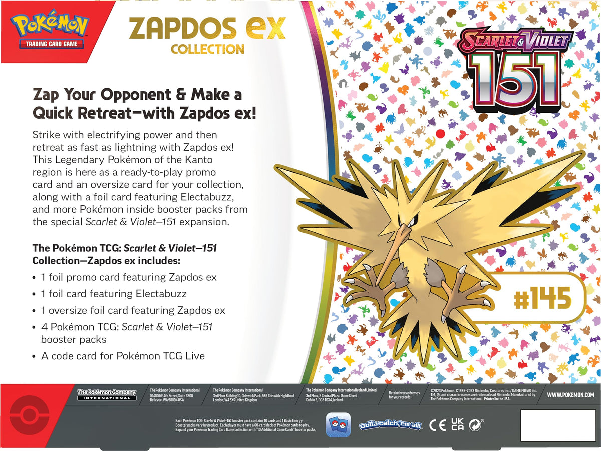 Pokemon TCG 151 Zapdos Ex Box H8163
