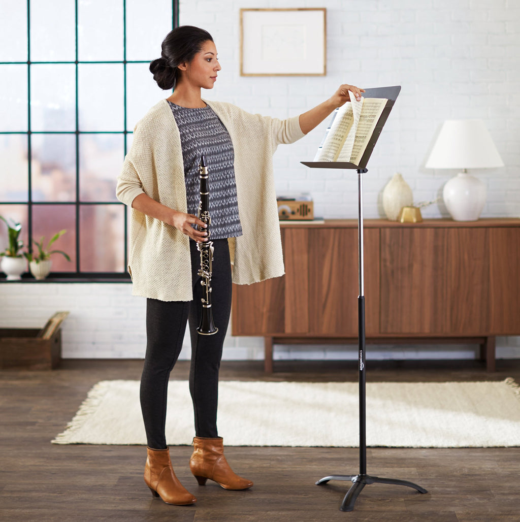 Portable Height Adjustable Black Metal Sheet Music Stand O44824