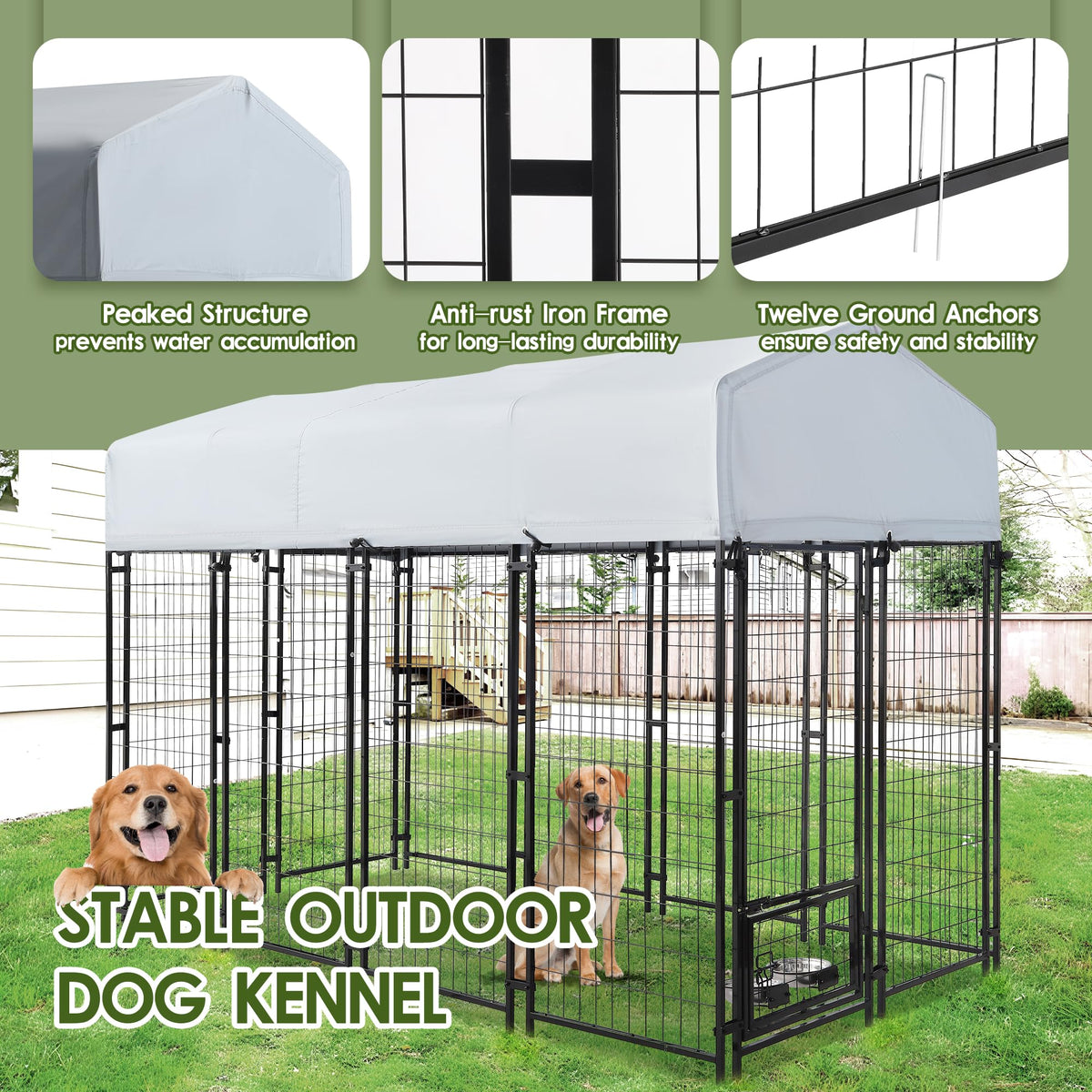 8x4x6 FT Dog Kennel Q65008