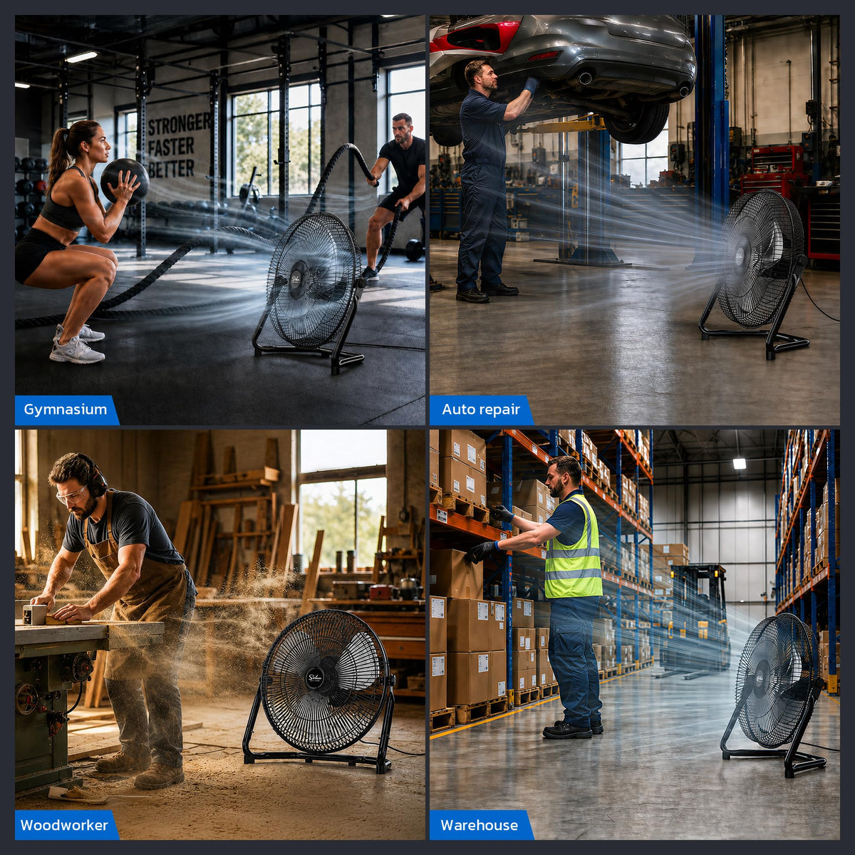 20 Inch 3-Speed Metal Industrial Floor Fan S303