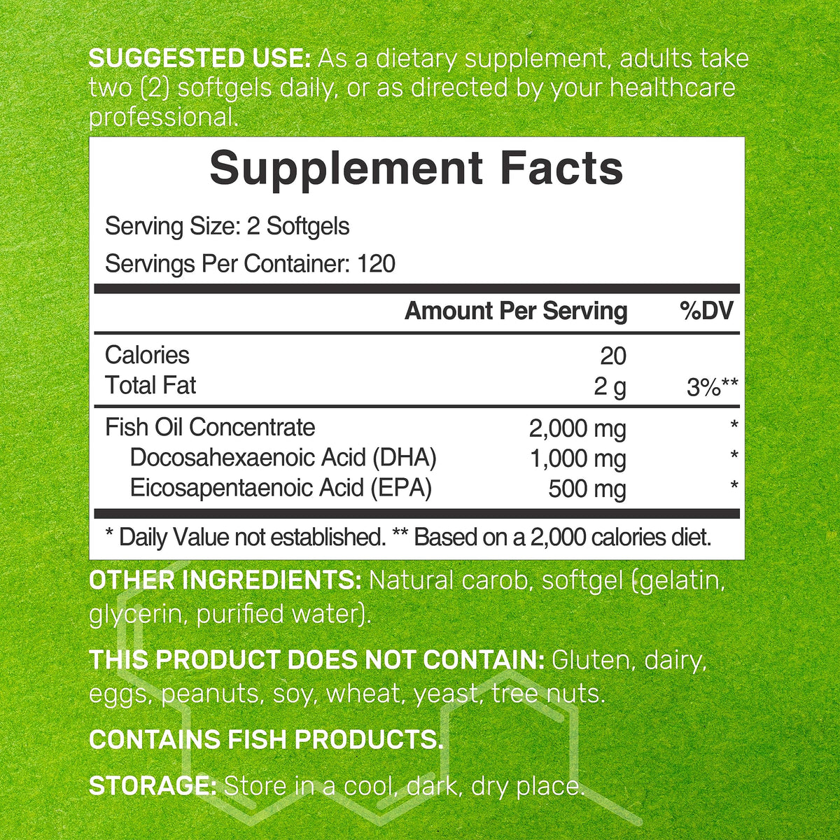 240 Softgels Lemon Flavor DHA 1000mg EPA 500mg Omega-3 Softgels T5280