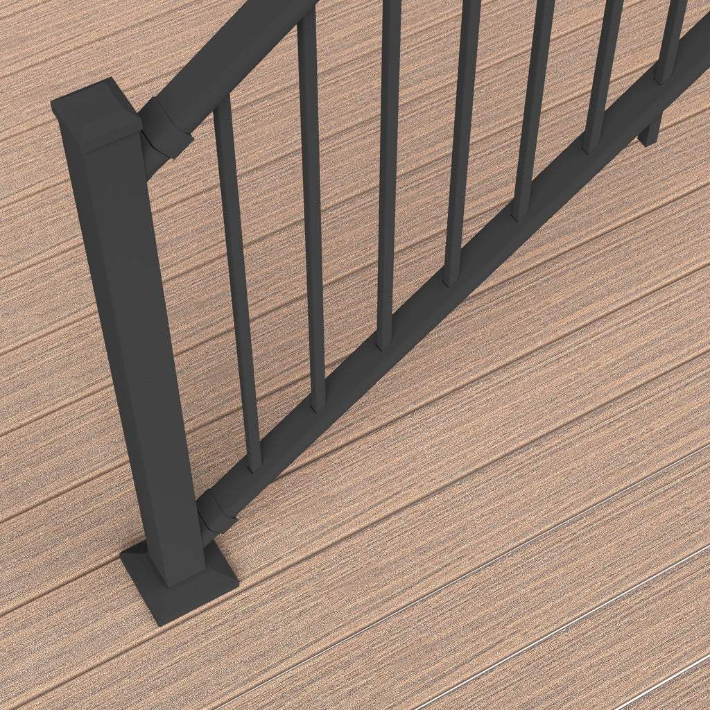 6 ft. x 36 in. Textured Black Aluminum Stair Rail Kit U23009