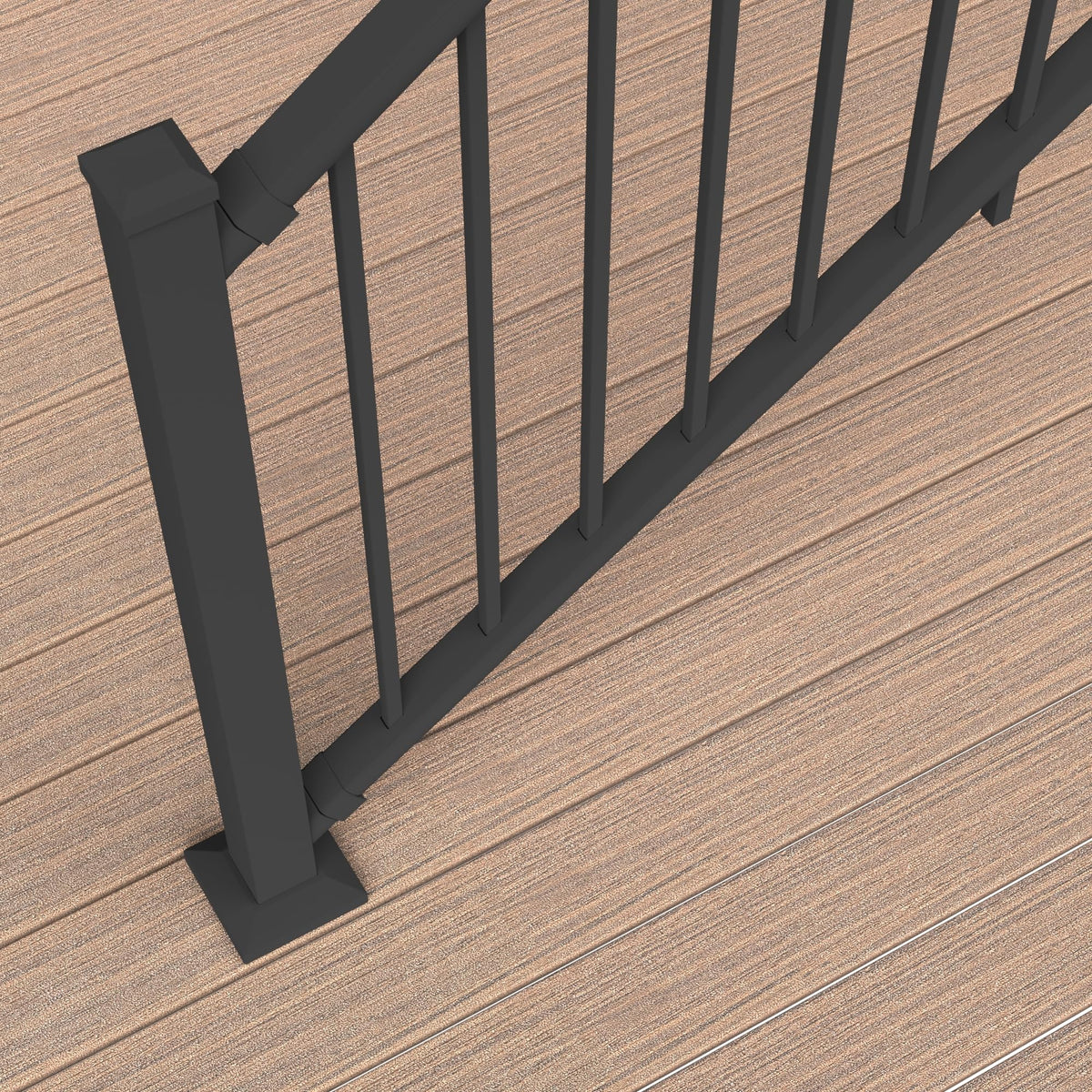 6 ft. x 36 in. Textured Black Aluminum Stair Rail Kit U23009