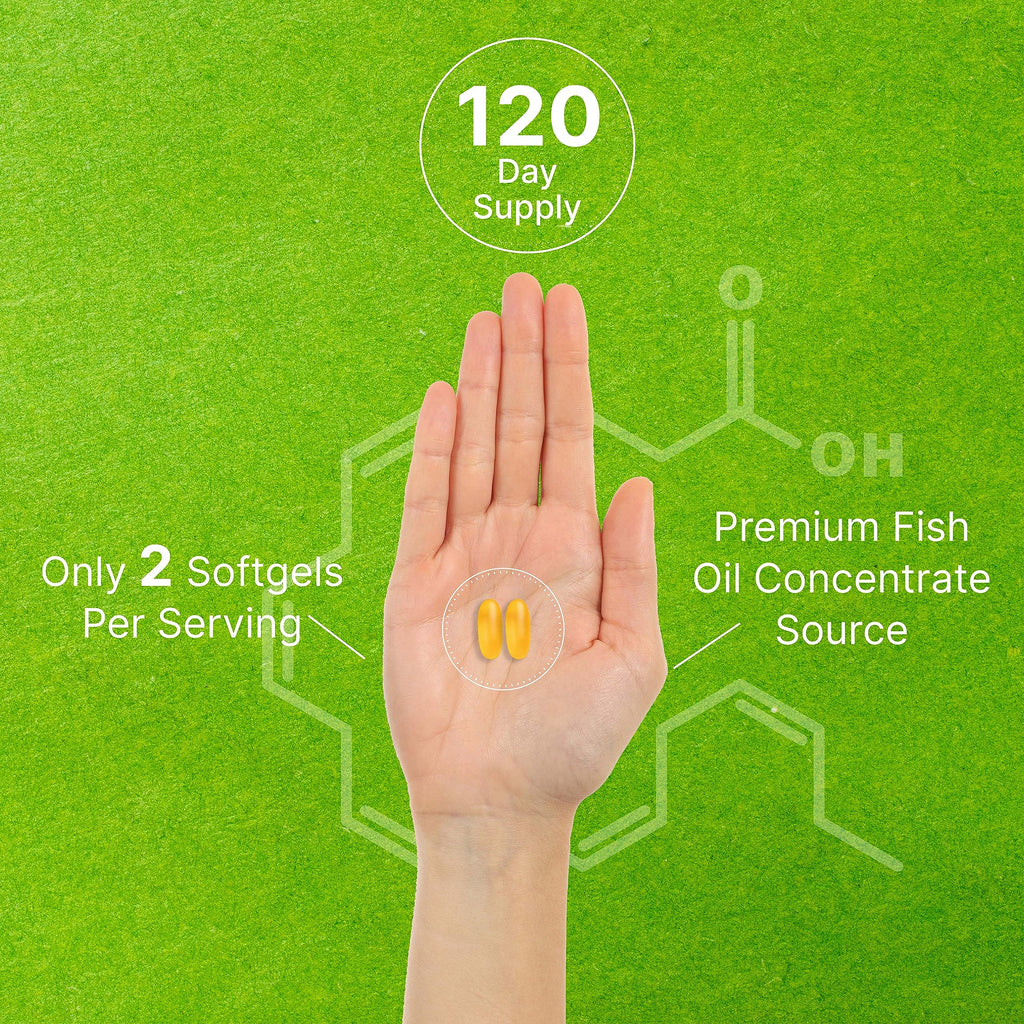 240 Softgels Lemon Flavor DHA 1000mg EPA 500mg Omega-3 Softgels T5280